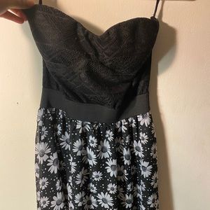 Black and white sunflower dress